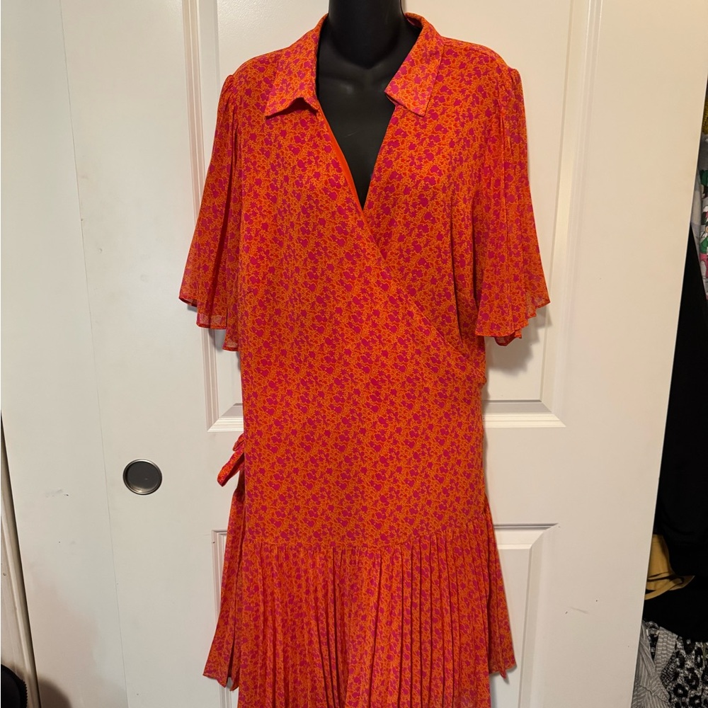 Alexis Asymmetrical Dress in Red and Orange